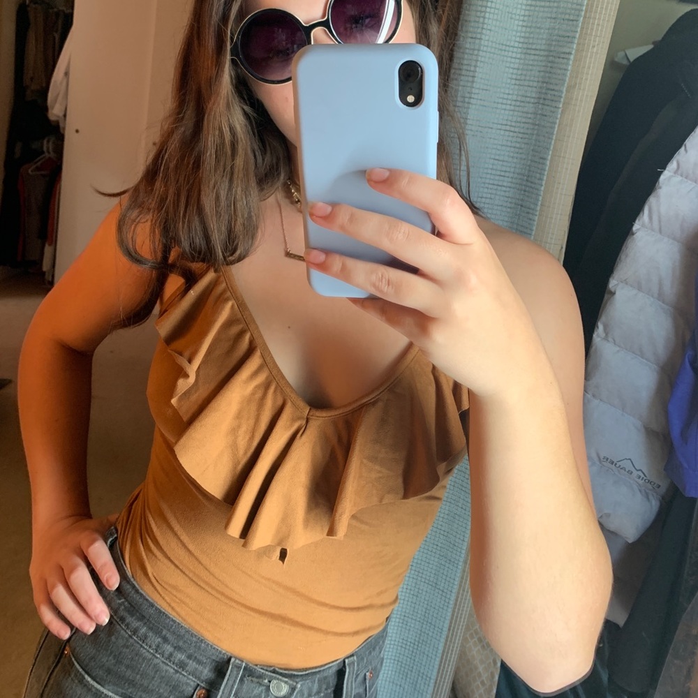 FAUX-SUEDE BODY SUIT